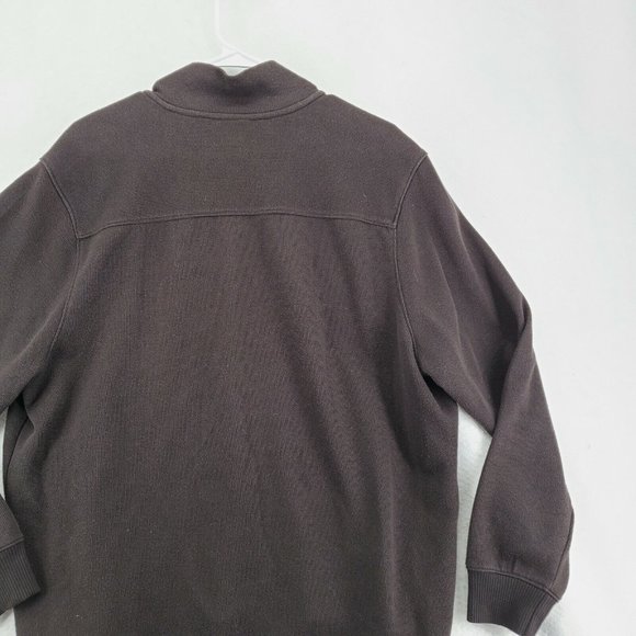 Perry Ellis Sweater Men's Long Sleeve 1/4 Zip Mock Neck Pullover Brown XL - Picture 11 of 12